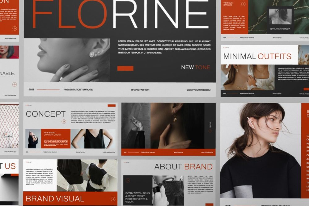 现代时尚品牌营销策划演示文稿设计Keynote模版 Florine Brand Fashion Keynote插图