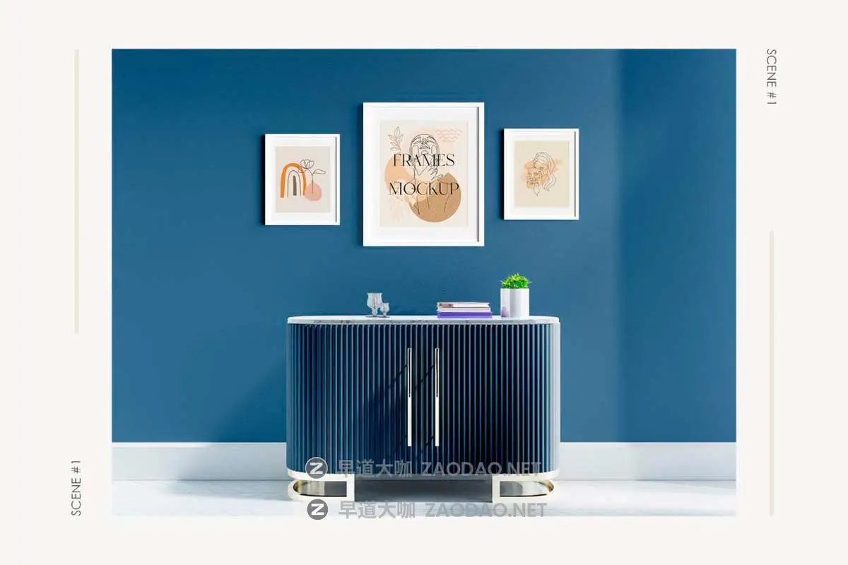 时尚室内客厅挂画海报艺术品设计PS展示效果图相框样机模板素材 Frames in Living Room Mockup插图4 时尚室内客厅挂画海报艺术品设计PS展示效果图相框样机模板素材 Frames in Living Room Mockup插图4