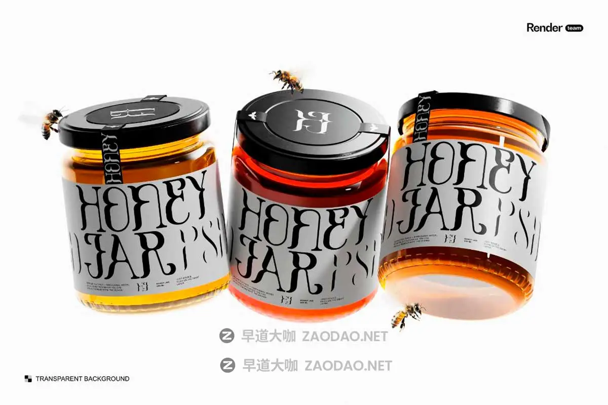 7款时尚透明蜂蜜果酱玻璃瓶包装瓶贴纸设计展示效果图PS贴图样机模板 Honey Jar Mockup Set插图5 7款时尚透明蜂蜜果酱玻璃瓶包装瓶贴纸设计展示效果图PS贴图样机模板 Honey Jar Mockup Set插图5