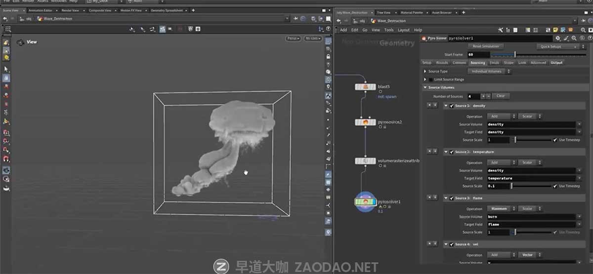 Houdini创建爆炸烟雾火焰云尘埃粒子魔法视觉特效视频教程 中英文字幕 Houdini FX for 3d Artist Course插图2 Houdini创建爆炸烟雾火焰云尘埃粒子魔法视觉特效视频教程 中英文字幕 Houdini FX for 3d Artist Course插图2