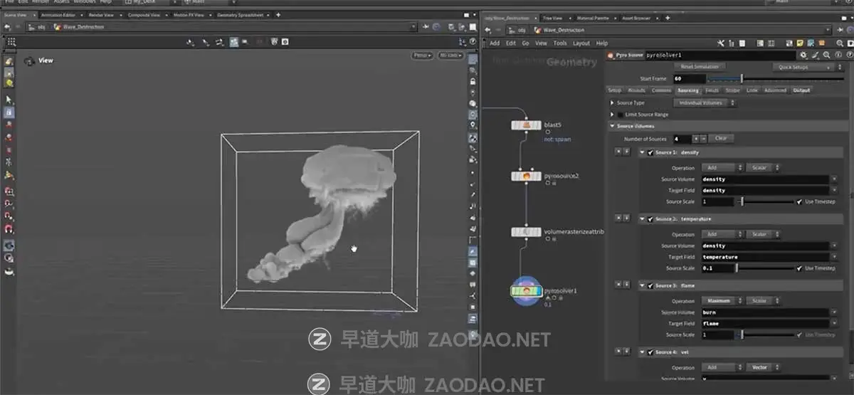 Houdini创建爆炸烟雾火焰云尘埃粒子魔法视觉特效视频教程 中英文字幕 Houdini FX for 3d Artist Course插图2 Houdini创建爆炸烟雾火焰云尘埃粒子魔法视觉特效视频教程 中英文字幕 Houdini FX for 3d Artist Course插图2