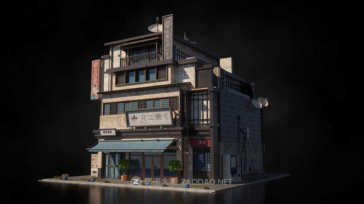 日本日式古典城市建筑楼房资产3D模型 Blender/FBX/OBJ格式 Kitbash3D – Japanese Neighborhoods插图6 日本日式古典城市建筑楼房资产3D模型 Blender/FBX/OBJ格式 Kitbash3D – Japanese Neighborhoods插图6