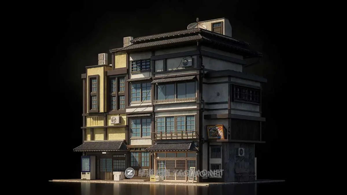 日本日式古典城市建筑楼房资产3D模型 Blender/FBX/OBJ格式 Kitbash3D – Japanese Neighborhoods插图8 日本日式古典城市建筑楼房资产3D模型 Blender/FBX/OBJ格式 Kitbash3D – Japanese Neighborhoods插图8