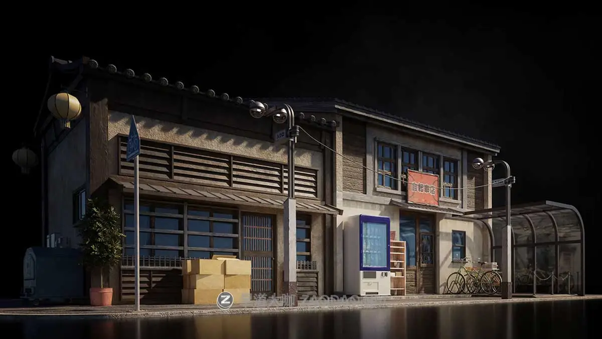 日本日式古典城市建筑楼房资产3D模型 Blender/FBX/OBJ格式 Kitbash3D – Japanese Neighborhoods插图9 日本日式古典城市建筑楼房资产3D模型 Blender/FBX/OBJ格式 Kitbash3D – Japanese Neighborhoods插图9