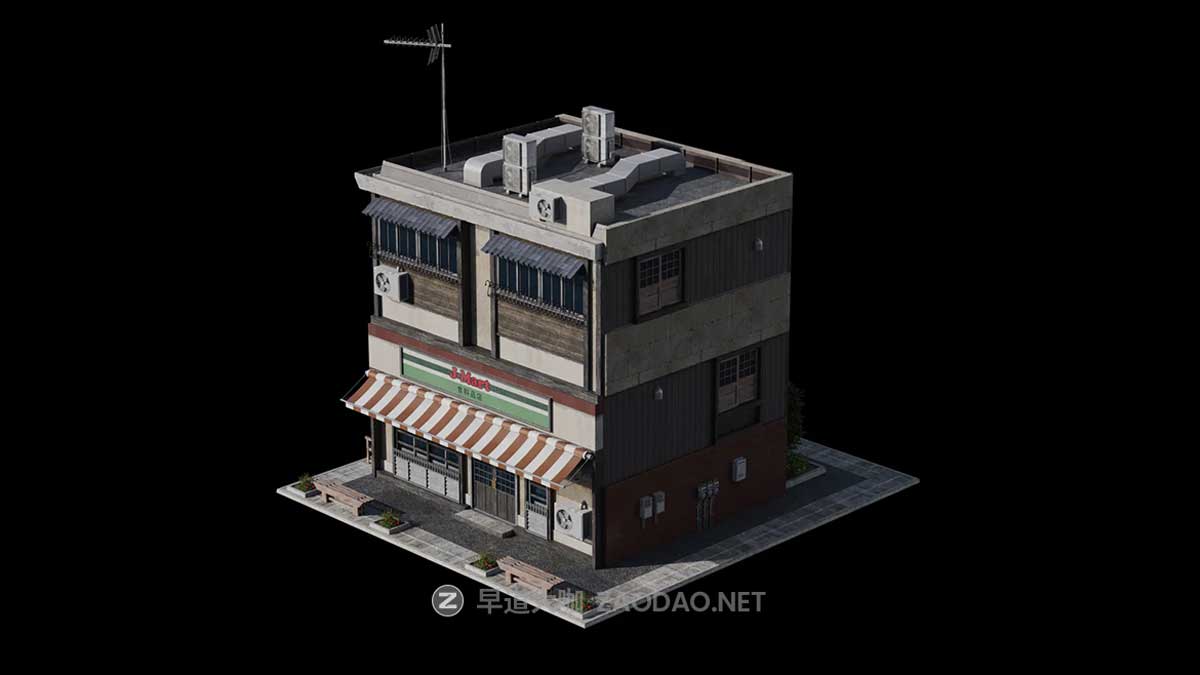 日本日式古典城市建筑楼房资产3D模型 Blender/FBX/OBJ格式 Kitbash3D – Japanese Neighborhoods插图12 日本日式古典城市建筑楼房资产3D模型 Blender/FBX/OBJ格式 Kitbash3D – Japanese Neighborhoods插图12