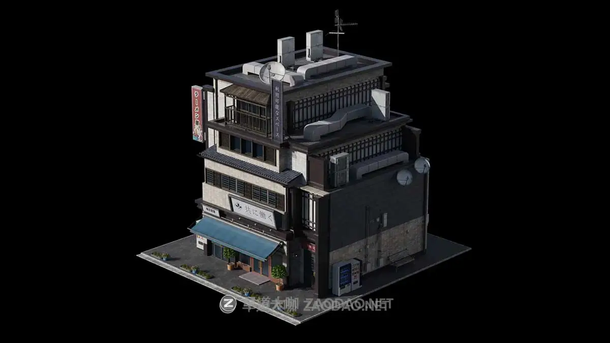 日本日式古典城市建筑楼房资产3D模型 Blender/FBX/OBJ格式 Kitbash3D – Japanese Neighborhoods插图14 日本日式古典城市建筑楼房资产3D模型 Blender/FBX/OBJ格式 Kitbash3D – Japanese Neighborhoods插图14