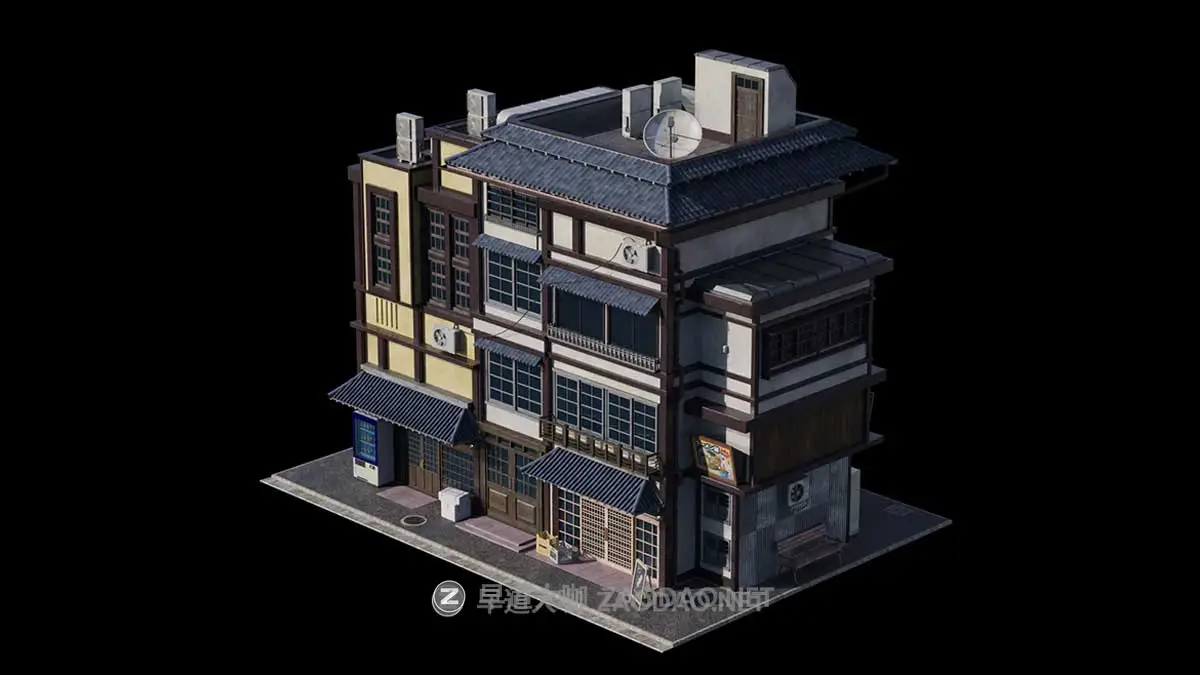 日本日式古典城市建筑楼房资产3D模型 Blender/FBX/OBJ格式 Kitbash3D – Japanese Neighborhoods插图15 日本日式古典城市建筑楼房资产3D模型 Blender/FBX/OBJ格式 Kitbash3D – Japanese Neighborhoods插图15