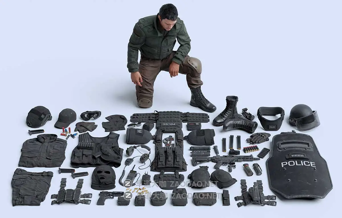 BMS出品反恐精英警察特警人物角色动作3D模型Blender/FBX/OBJ/UE格式素材 Big Medium Small – S.W.A.T插图7 BMS出品反恐精英警察特警人物角色动作3D模型Blender/FBX/OBJ/UE格式素材 Big Medium Small – S.W.A.T插图7