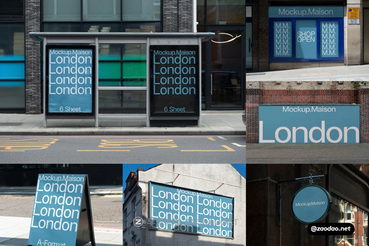 7款国外风城市街头车站店铺墙面横幅广告牌海报标牌设计展示PS贴图样机模板 Mockup.Maison – London Poster & Billboard Mockup Collection Vol 1插图 7款国外风城市街头车站店铺墙面横幅广告牌海报标牌设计展示PS贴图样机模板 Mockup.Maison – London Poster & Billboard Mockup Collection Vol 1插图