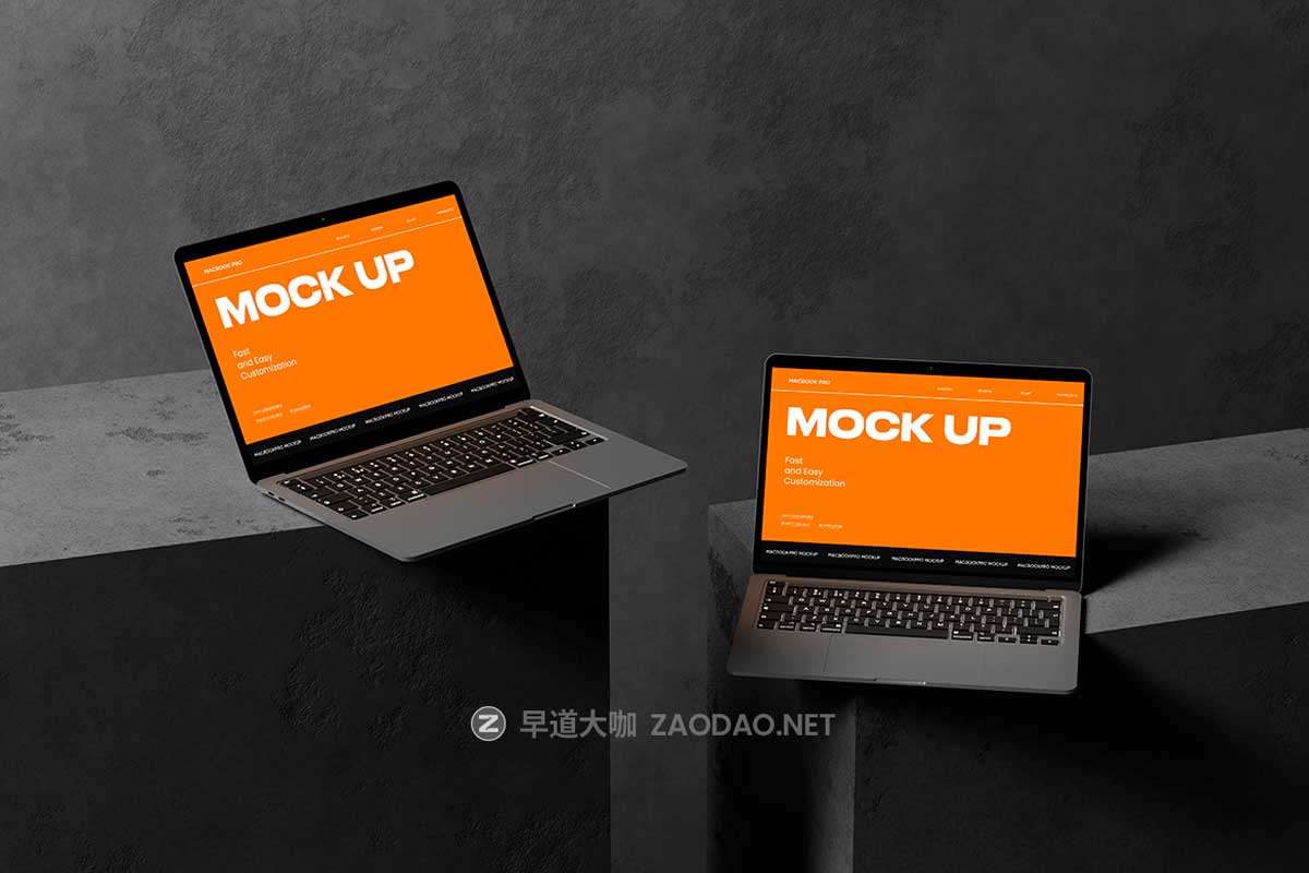 10款暗黑系岩石背景UI广告设计苹果MacBook Pro笔记本电脑贴图PSD样机模板 10 PSD Outdoor MacBook Pro Mockup插图9