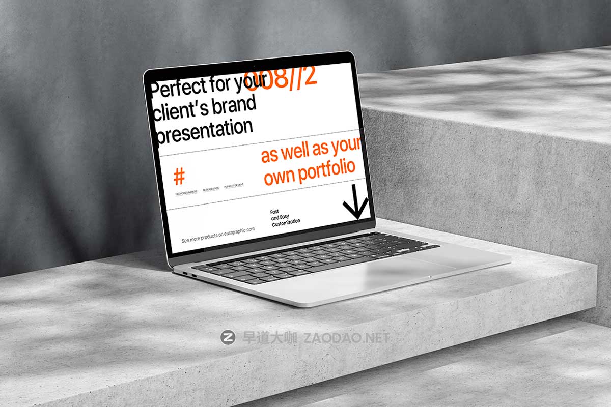 10款混凝土背景阴影UI广告设计苹果电脑MacBook笔记本展示PS贴图样机模板 10 PSD Minimalist MacBook Mockup插图7