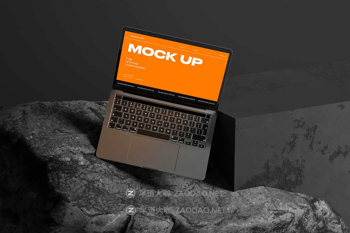 10款暗黑系岩石背景UI广告设计苹果MacBook Pro笔记本电脑贴图PSD样机模板 10 PSD Outdoor MacBook Pro Mockup插图7 10款暗黑系岩石背景UI广告设计苹果MacBook Pro笔记本电脑贴图PSD样机模板 10 PSD Outdoor MacBook Pro Mockup插图7