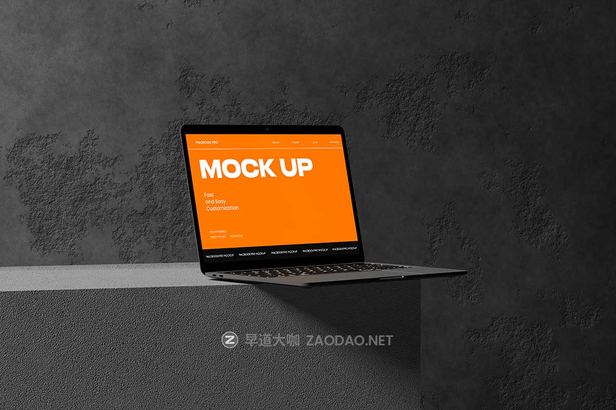 10款暗黑系岩石背景UI广告设计苹果MacBook Pro笔记本电脑贴图PSD样机模板 10 PSD Outdoor MacBook Pro Mockup插图3