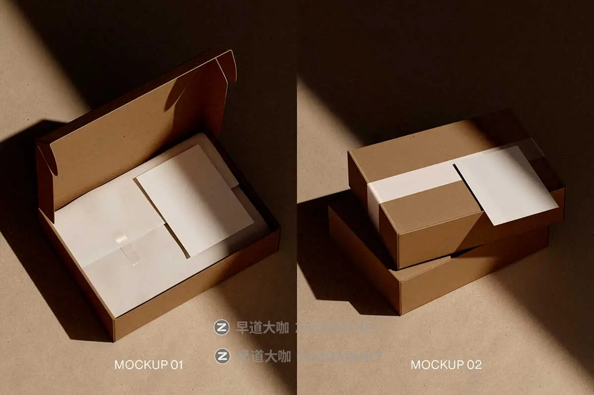 时尚服装鞋产品包装盒快递盒设计展示效果图PS贴图样机模板素材 Mailing Box Mockup – Kraft Mailer 01插图3 时尚服装鞋产品包装盒快递盒设计展示效果图PS贴图样机模板素材 Mailing Box Mockup – Kraft Mailer 01插图3