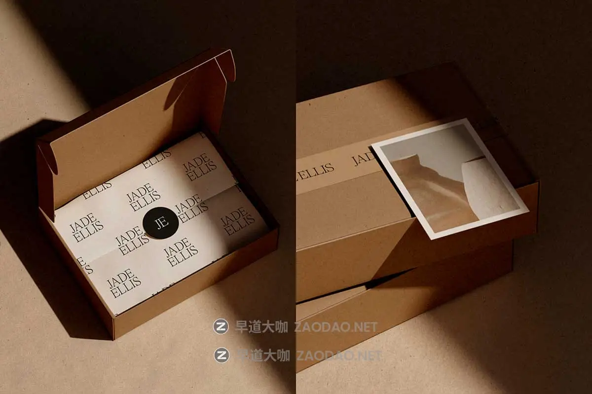时尚服装鞋产品包装盒快递盒设计展示效果图PS贴图样机模板素材 Mailing Box Mockup – Kraft Mailer 01插图5 时尚服装鞋产品包装盒快递盒设计展示效果图PS贴图样机模板素材 Mailing Box Mockup – Kraft Mailer 01插图5