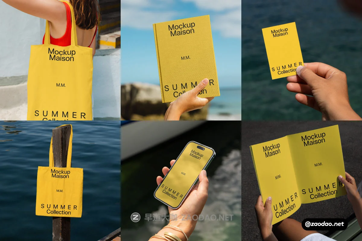 8款夏季海边场景名片画册书籍帆布袋iPhone手机VI展示PS贴图样机模板 Mockup.Maison – Summer Collection Branging Mockup Vol 1插图 8款夏季海边场景名片画册书籍帆布袋iPhone手机VI展示PS贴图样机模板 Mockup.Maison – Summer Collection Branging Mockup Vol 1插图