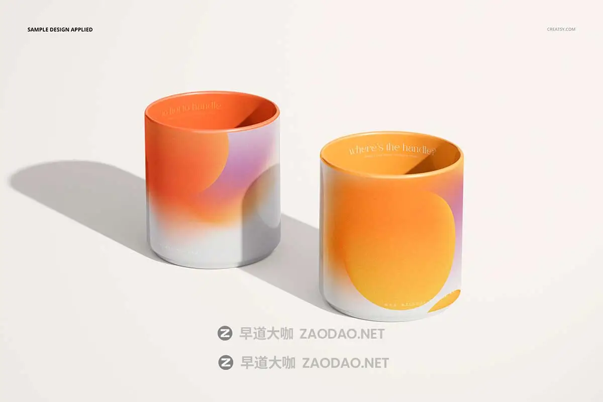 7款高级茶杯马克杯陶瓷杯印花图案VI设计PS展示贴图样机模板素材 Mug without Handle Mockup Set插图4 7款高级茶杯马克杯陶瓷杯印花图案VI设计PS展示贴图样机模板素材 Mug without Handle Mockup Set插图4