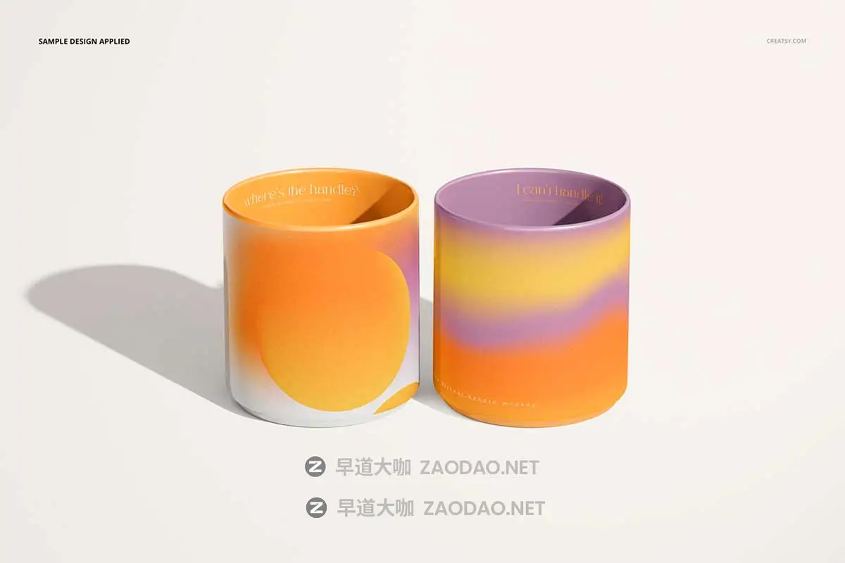 7款高级茶杯马克杯陶瓷杯印花图案VI设计PS展示贴图样机模板素材 Mug without Handle Mockup Set插图5 7款高级茶杯马克杯陶瓷杯印花图案VI设计PS展示贴图样机模板素材 Mug without Handle Mockup Set插图5