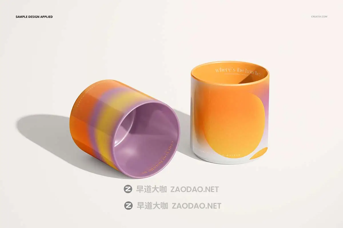 7款高级茶杯马克杯陶瓷杯印花图案VI设计PS展示贴图样机模板素材 Mug without Handle Mockup Set插图7 7款高级茶杯马克杯陶瓷杯印花图案VI设计PS展示贴图样机模板素材 Mug without Handle Mockup Set插图7