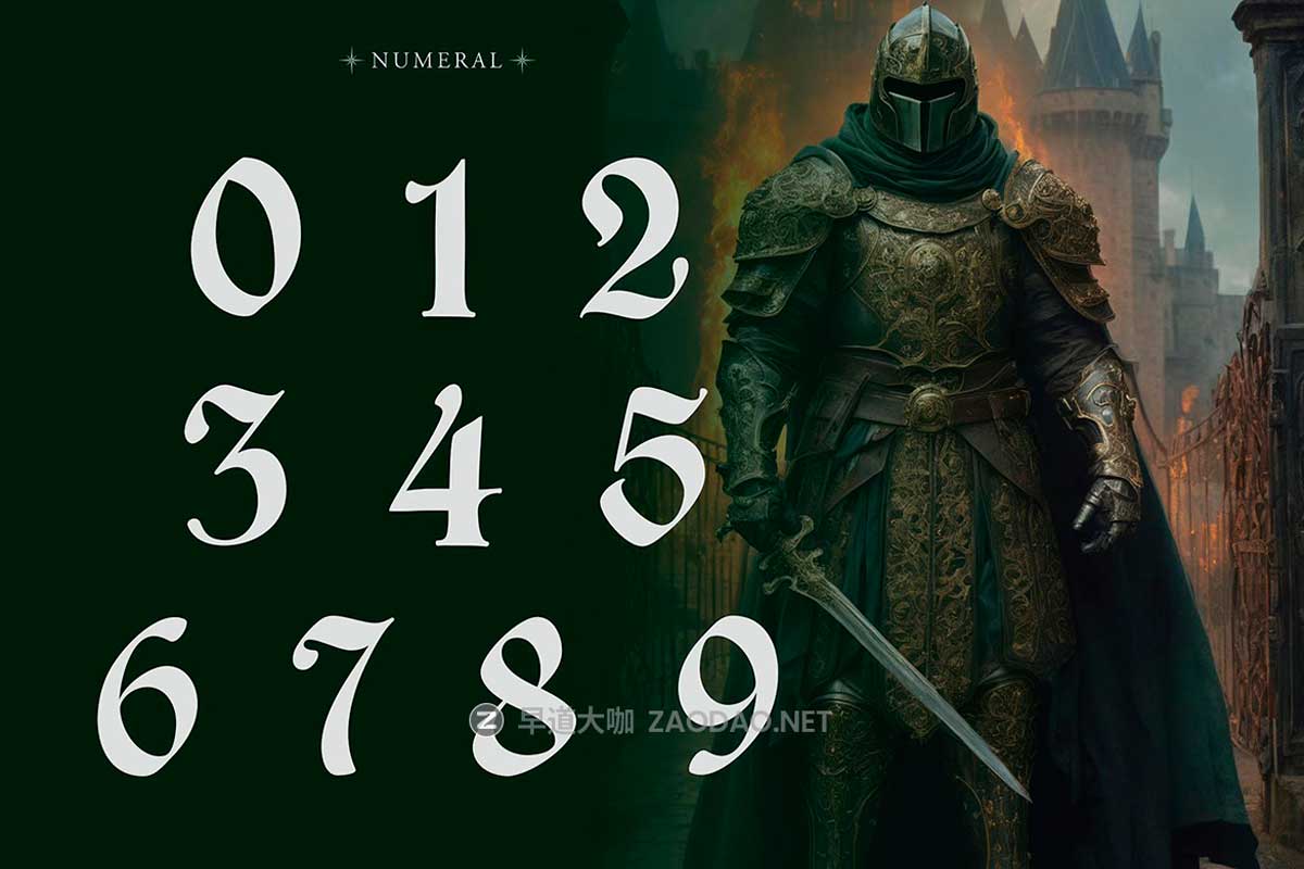 复古奥斯曼阿拉伯风圆润手写PSAI英文字体安装包 NCL Basefigh — Rounded Blackletter Font插图15