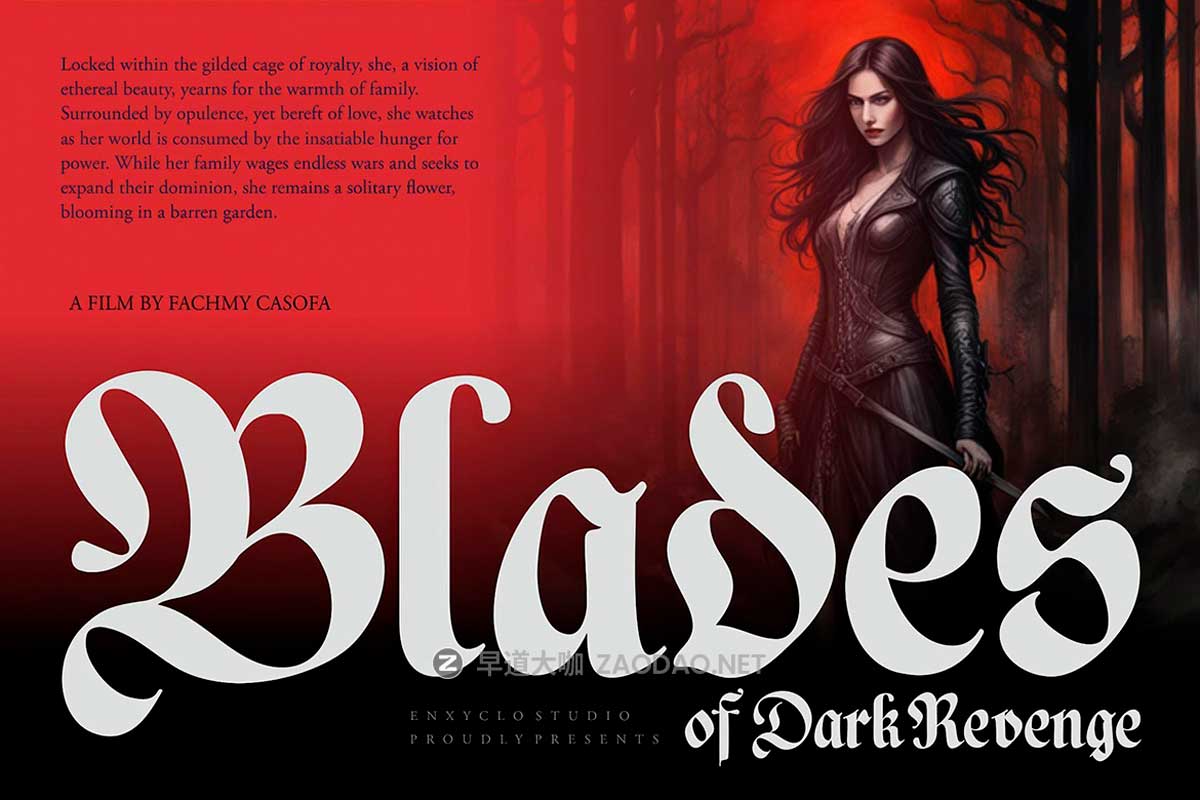 复古奥斯曼阿拉伯风圆润手写PSAI英文字体安装包 NCL Basefigh — Rounded Blackletter Font插图2