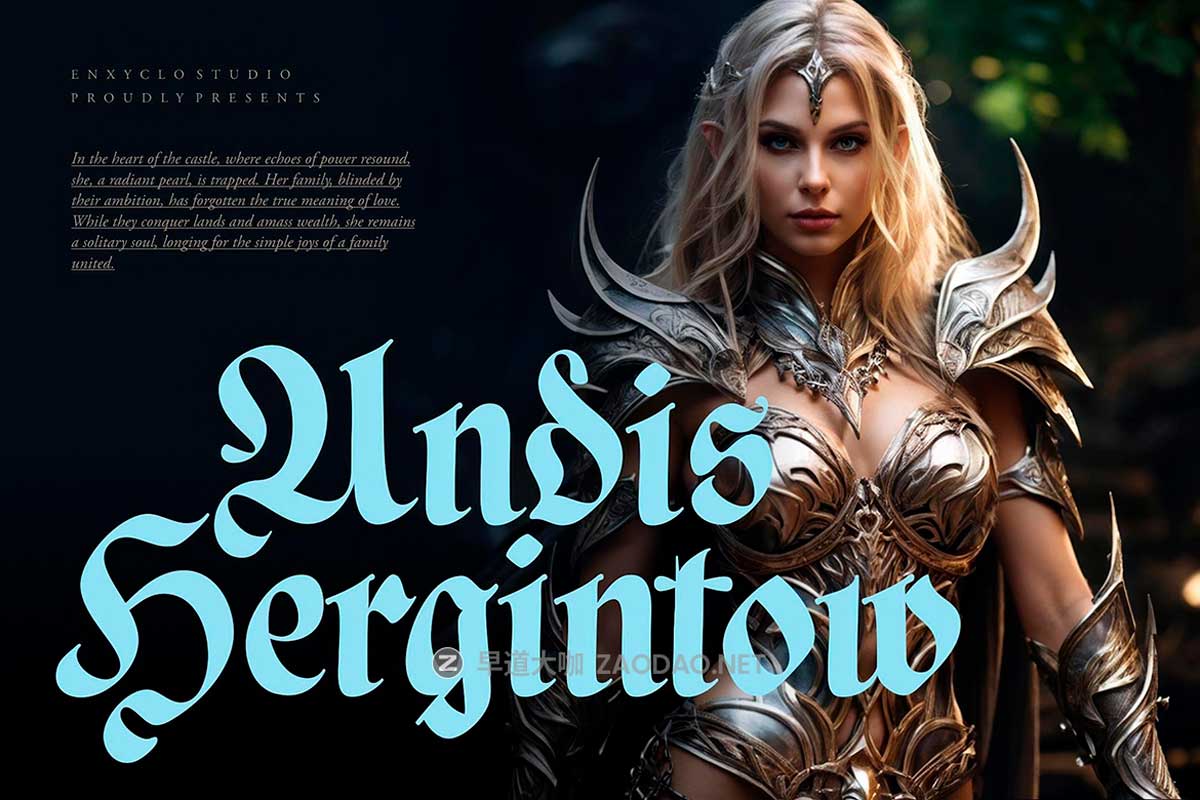 复古奥斯曼阿拉伯风圆润手写PSAI英文字体安装包 NCL Basefigh — Rounded Blackletter Font插图6