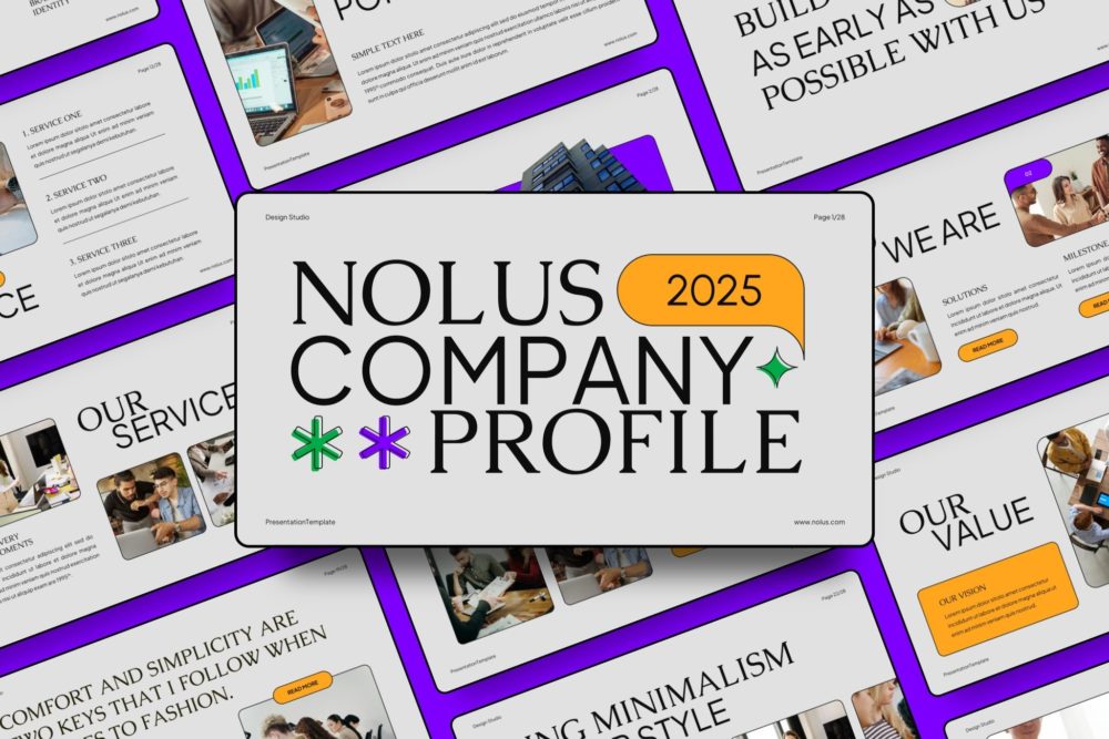 现代创意品牌营销策划演示文稿设计powerpoint+keynote模板 Nolus – Creative Company Profile Powerpoint+keynote插图