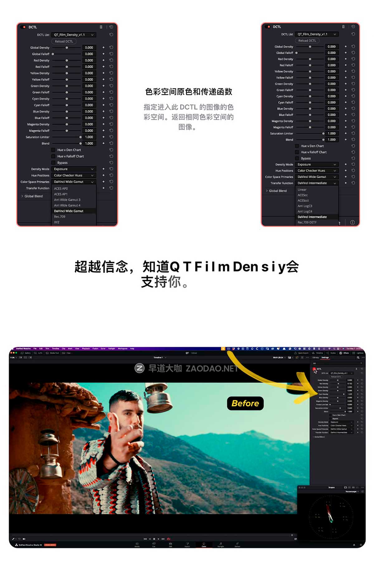 好莱坞电影级柔和色彩薄膜密度视频调色达芬奇DCTL插件 Qazi’s Toolkit – Film Density v1.1插图5 好莱坞电影级柔和色彩薄膜密度视频调色达芬奇DCTL插件 Qazi’s Toolkit – Film Density v1.1插图5