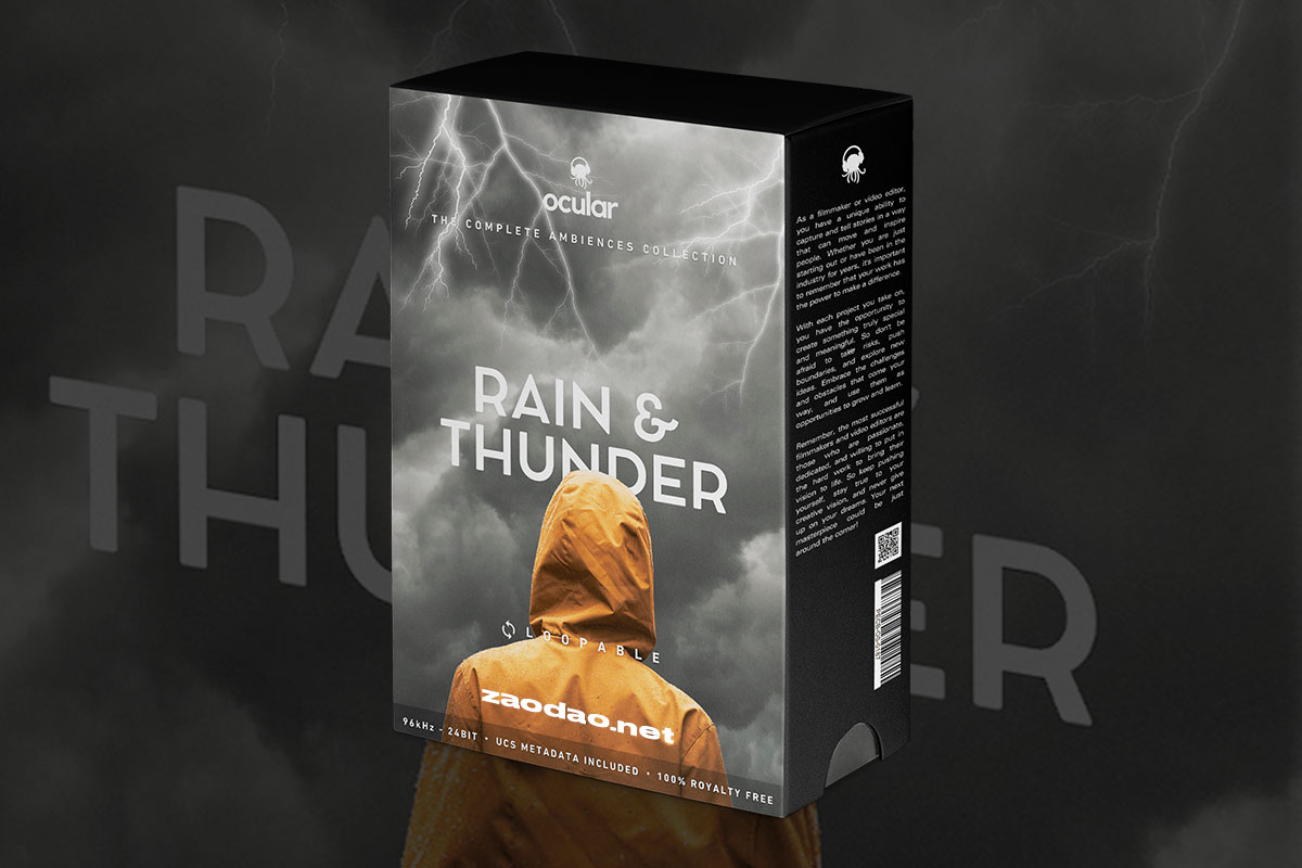 60组舒缓雷声雨声轰鸣声无损音效素材 Ocular Sounds – Rain and Thunder Sound Fx插图 60组舒缓雷声雨声轰鸣声无损音效素材 Ocular Sounds – Rain and Thunder Sound Fx插图