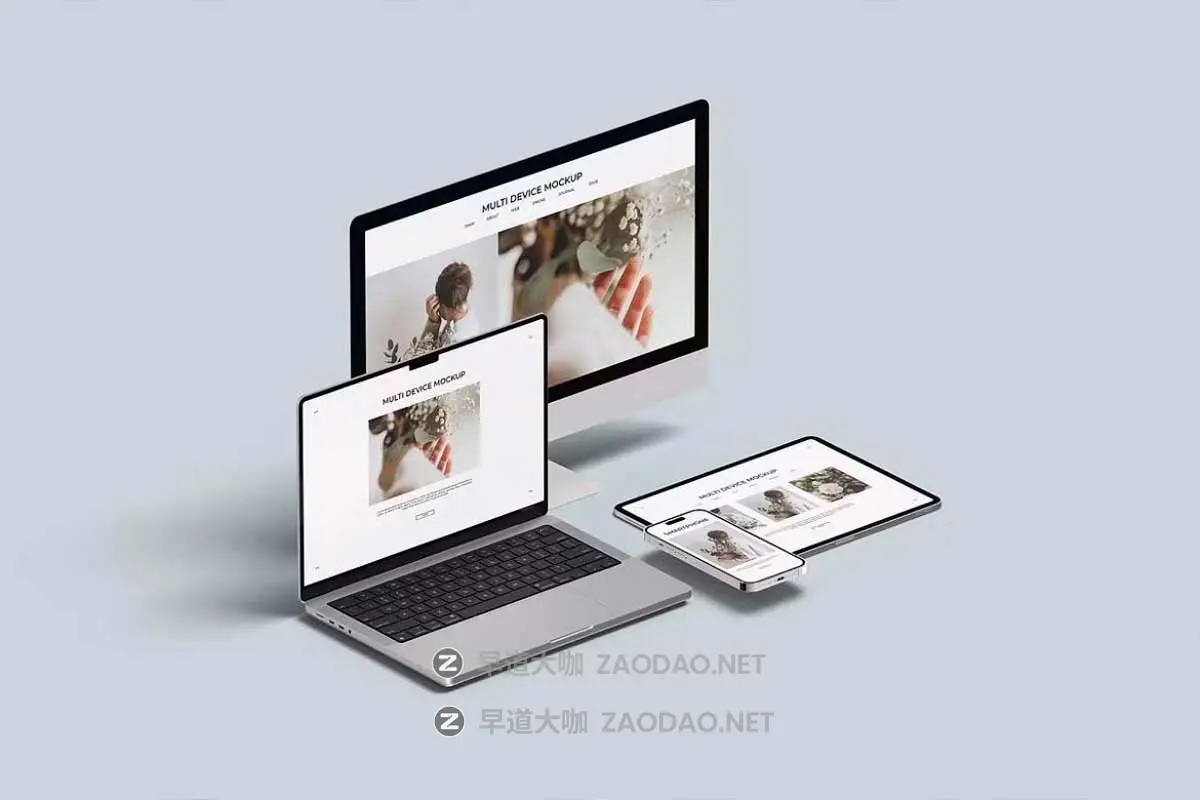 10款INS风UI界面设计iPhone手机iPad平板MacBook电脑展示PS贴图样机模板 Multi Device Mockup – Scene Creator插图4 10款INS风UI界面设计iPhone手机iPad平板MacBook电脑展示PS贴图样机模板 Multi Device Mockup – Scene Creator插图4