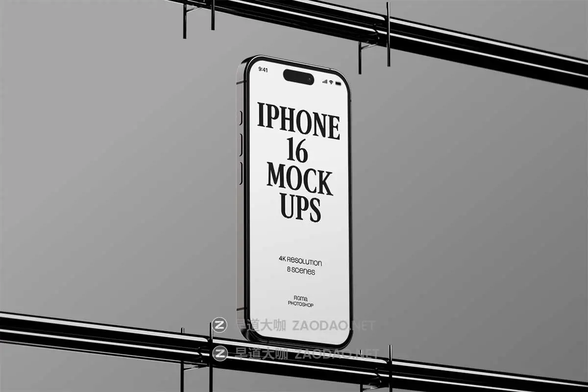 8款暗黑系工业风UI界面设计苹果iPhone 16手机展示贴图Ps/Figma样机素材 iPhone 16 Tech Mockups插图6 8款暗黑系工业风UI界面设计苹果iPhone 16手机展示贴图Ps/Figma样机素材 iPhone 16 Tech Mockups插图6