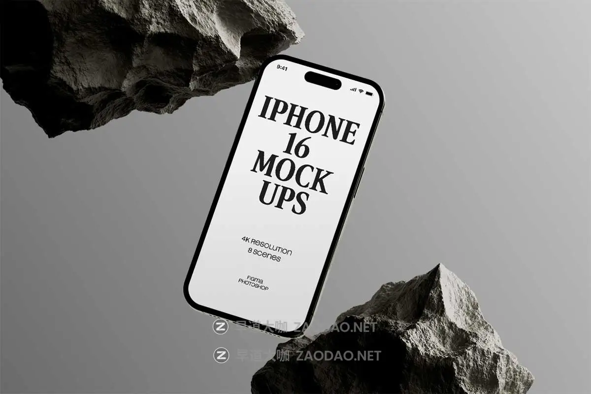 8款暗黑系工业风UI界面设计苹果iPhone 16手机展示贴图Ps/Figma样机素材 iPhone 16 Tech Mockups插图5 8款暗黑系工业风UI界面设计苹果iPhone 16手机展示贴图Ps/Figma样机素材 iPhone 16 Tech Mockups插图5