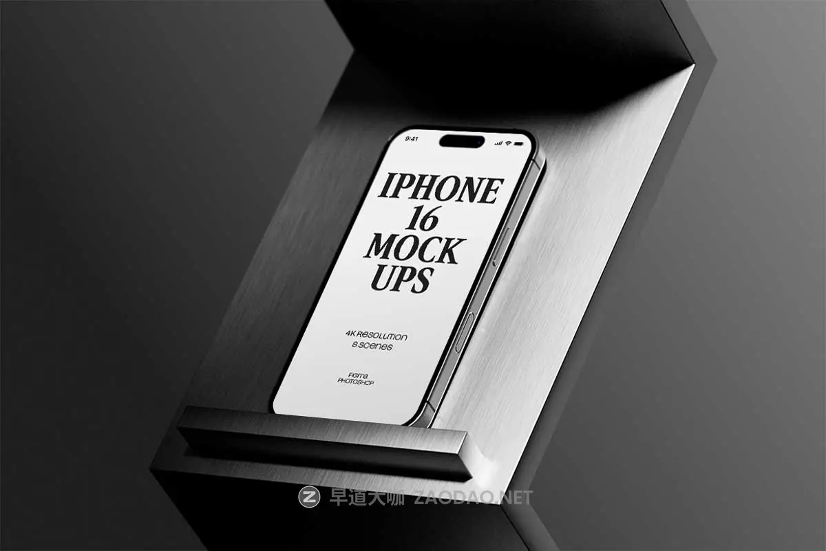 8款暗黑系工业风UI界面设计苹果iPhone 16手机展示贴图Ps/Figma样机素材 iPhone 16 Tech Mockups插图3 8款暗黑系工业风UI界面设计苹果iPhone 16手机展示贴图Ps/Figma样机素材 iPhone 16 Tech Mockups插图3