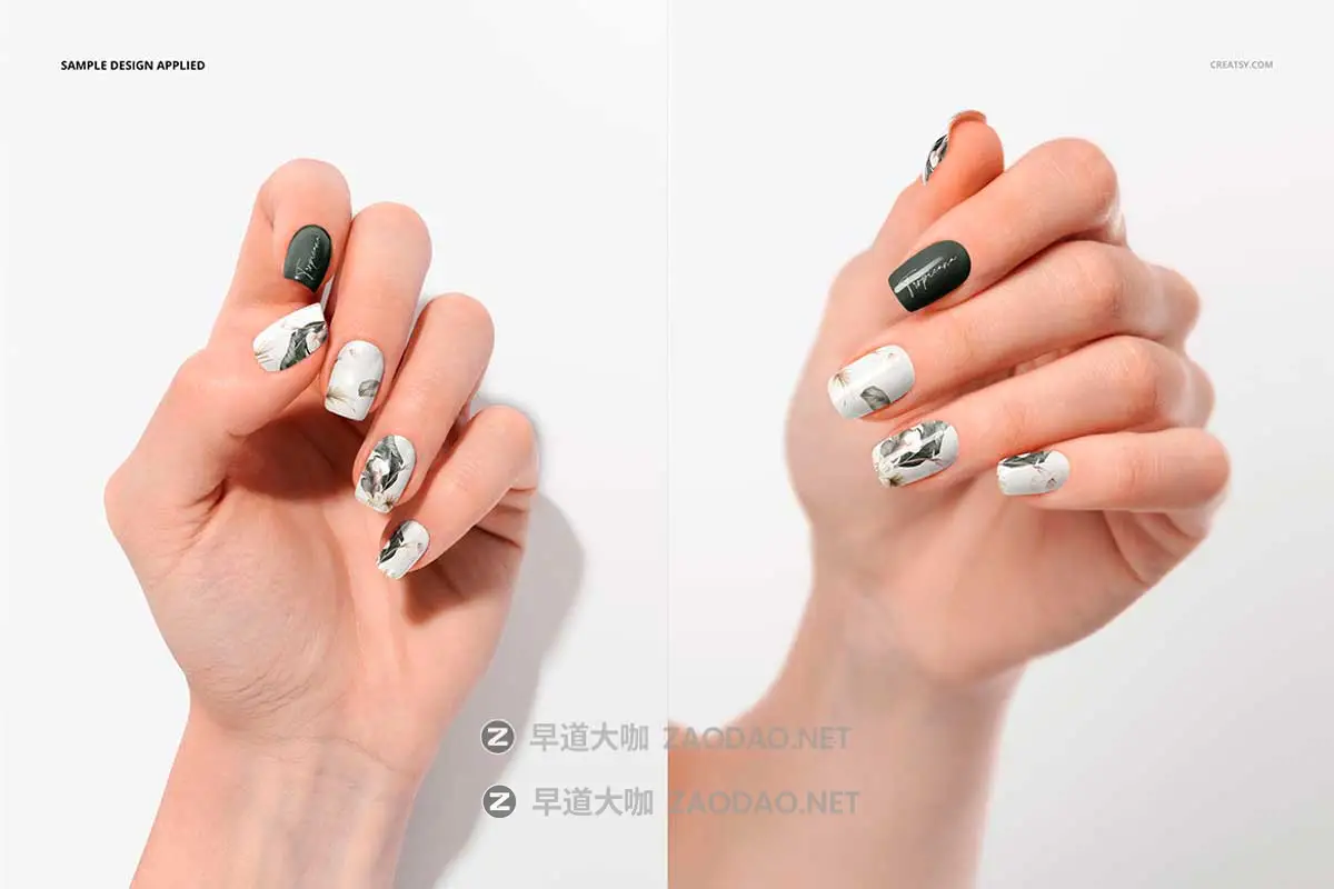 6款高级化妆品美甲指甲油VI作品集设计展示效果图PS贴图样机模板素材 Squoval Nails Mockup Set插图4 6款高级化妆品美甲指甲油VI作品集设计展示效果图PS贴图样机模板素材 Squoval Nails Mockup Set插图4