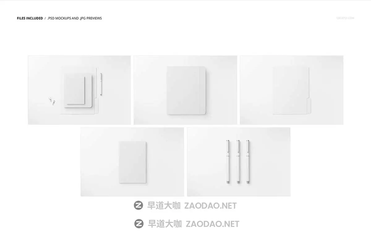 5款逼真办公文具笔记本钢笔文件夹Vi设计展示PS贴图样机模板素材 Stationery Set Mockup Set v.1插图1 5款逼真办公文具笔记本钢笔文件夹Vi设计展示PS贴图样机模板素材 Stationery Set Mockup Set v.1插图1