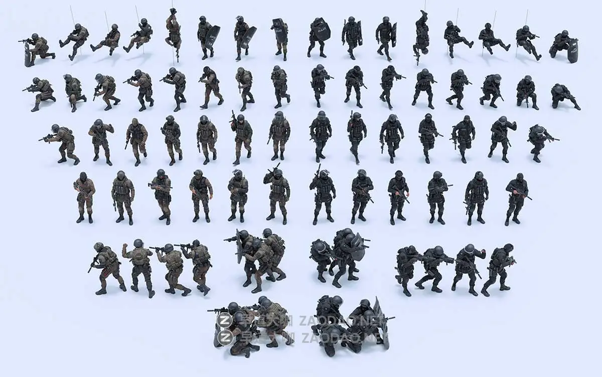 BMS出品反恐精英警察特警人物角色动作3D模型Blender/FBX/OBJ/UE格式素材 Big Medium Small – S.W.A.T插图5 BMS出品反恐精英警察特警人物角色动作3D模型Blender/FBX/OBJ/UE格式素材 Big Medium Small – S.W.A.T插图5