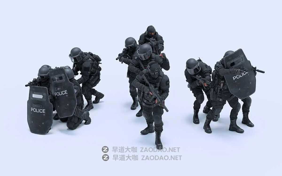 BMS出品反恐精英警察特警人物角色动作3D模型Blender/FBX/OBJ/UE格式素材 Big Medium Small – S.W.A.T插图1 BMS出品反恐精英警察特警人物角色动作3D模型Blender/FBX/OBJ/UE格式素材 Big Medium Small – S.W.A.T插图1
