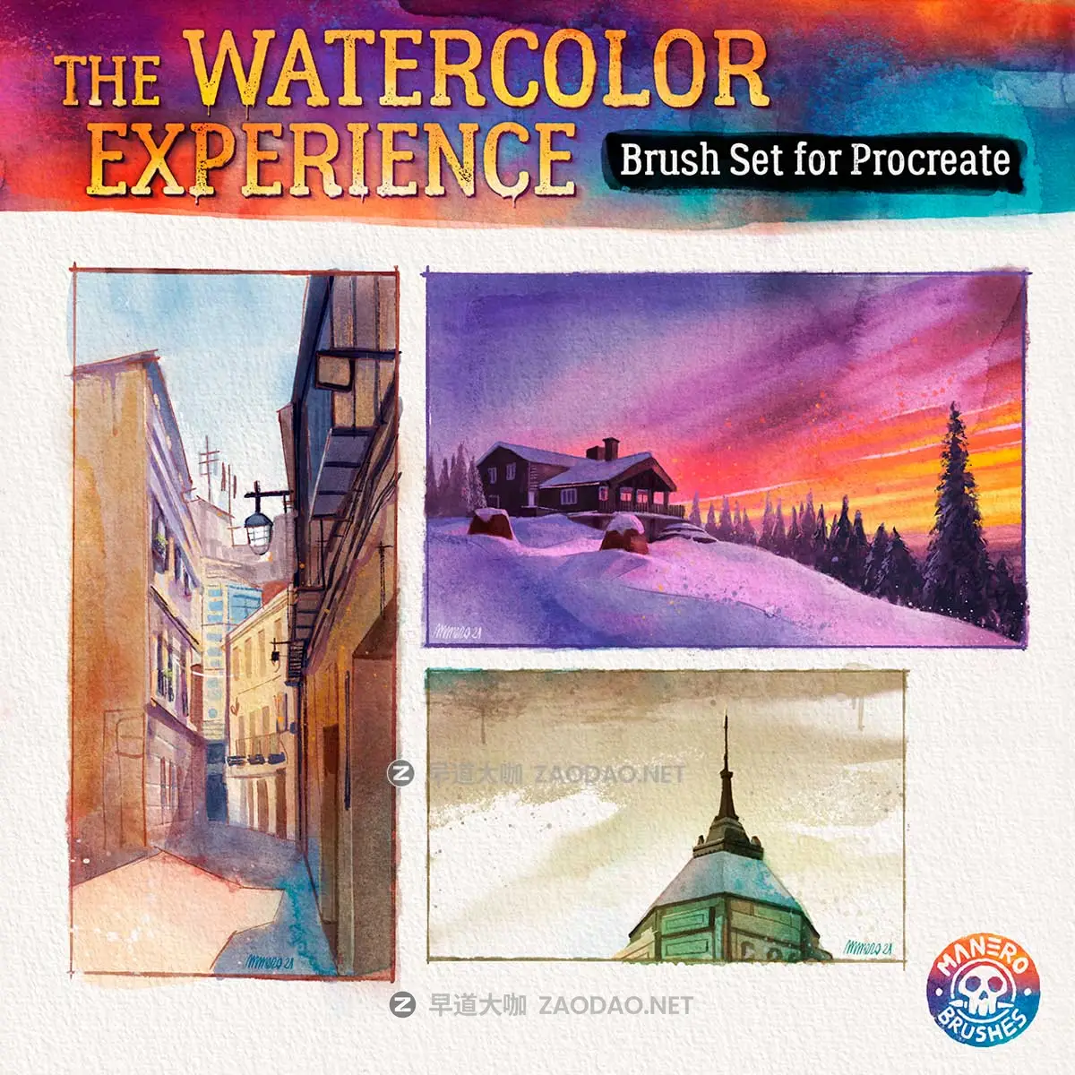 86款逼真水彩喷墨墨滴硬边绘画Procreate笔刷画笔+水彩背景图片 The Watercolor Experience Brush Set for Procreate插图1 86款逼真水彩喷墨墨滴硬边绘画Procreate笔刷画笔+水彩背景图片 The Watercolor Experience Brush Set for Procreate插图1