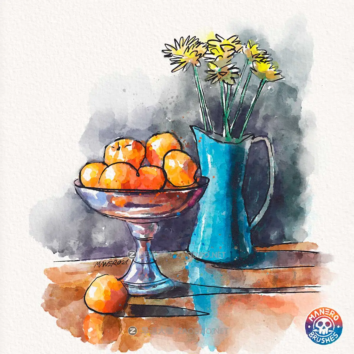 86款逼真水彩喷墨墨滴硬边绘画Procreate笔刷画笔+水彩背景图片 The Watercolor Experience Brush Set for Procreate插图6 86款逼真水彩喷墨墨滴硬边绘画Procreate笔刷画笔+水彩背景图片 The Watercolor Experience Brush Set for Procreate插图6