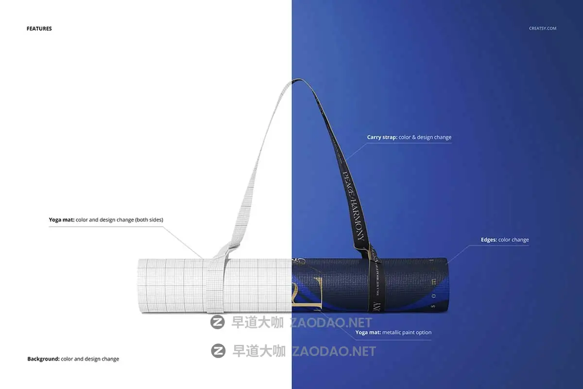 6款真实健身体操运动瑜伽垫地垫印花图案设计展示效果图PS贴图样机模板 Yoga Mat Mockup Set v.1插图6 6款真实健身体操运动瑜伽垫地垫印花图案设计展示效果图PS贴图样机模板 Yoga Mat Mockup Set v.1插图6
