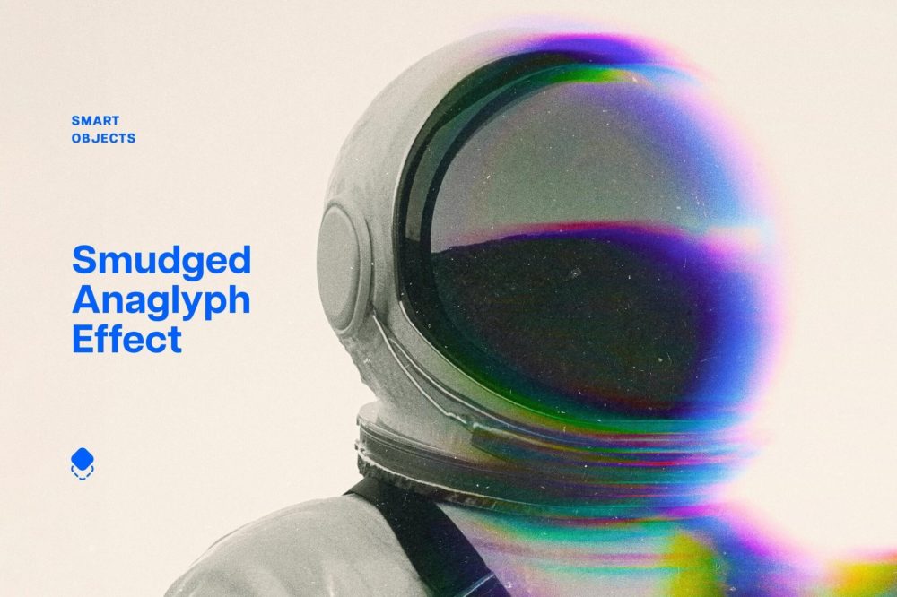 故障毛刺颗粒照片效果ps特效滤镜样机 Smudged Anaglyph Effect插图