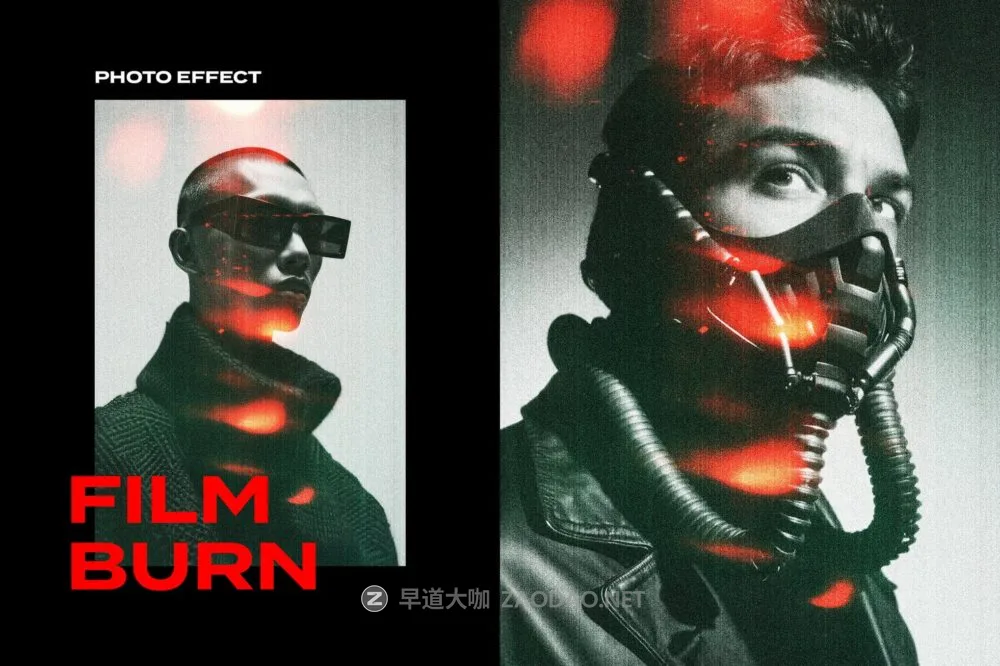 复古老式电影胶片漏光照片效果ps特效滤镜样机 Film Burn Leak Photo Effect插图 复古老式电影胶片漏光照片效果ps特效滤镜样机 Film Burn Leak Photo Effect插图