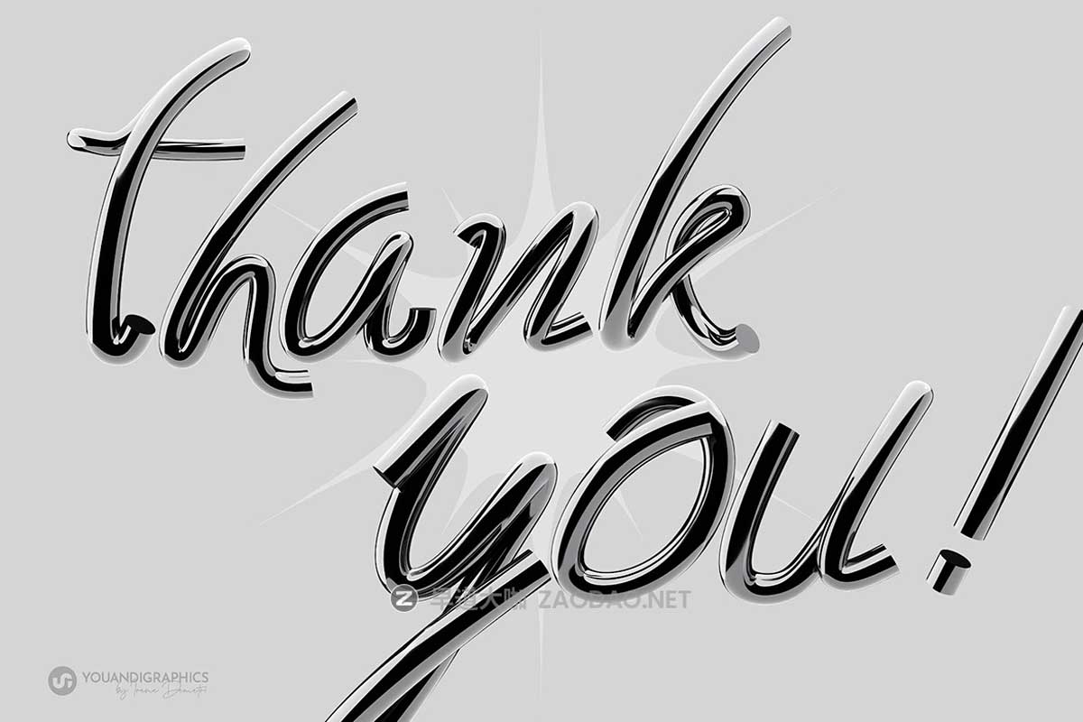 未来科幻不锈钢3D金属镀铬潮流英文字母数字符号PNG免抠图片设计素材 Chrome 3D Lettering Set插图8