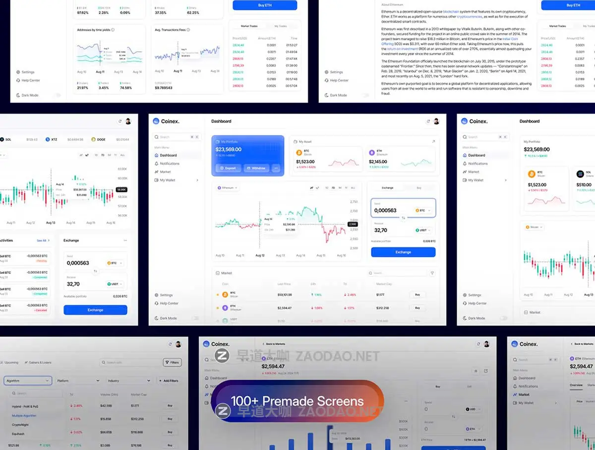 100+屏高级响应式金融理财加密货币区块链电子钱包股票仪表盘界面WEB UI设计Figma模板套件 Coinex- Cryptocurrency Dashboard UI Kit插图4 100+屏高级响应式金融理财加密货币区块链电子钱包股票仪表盘界面WEB UI设计Figma模板套件 Coinex- Cryptocurrency Dashboard UI Kit插图4