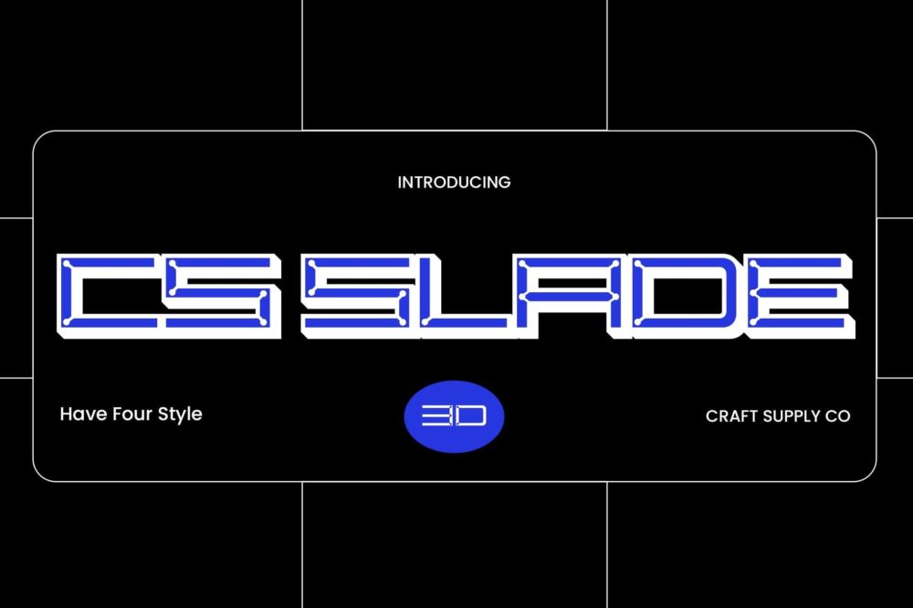 现代时尚科技海报品牌徽标设计无衬线英文字体安装包 Slade 3D插图