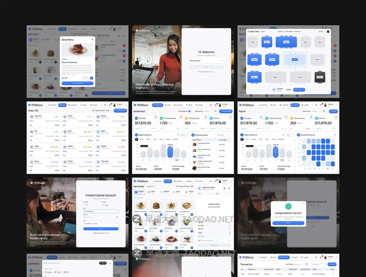 180+屏双配色美食糕点零食超市外卖销售数据仪表盘WEB UI界面设计Figma模板套件 POSNova – Point Of Sales Dashboard UI KIT插图5 180+屏双配色美食糕点零食超市外卖销售数据仪表盘WEB UI界面设计Figma模板套件 POSNova – Point Of Sales Dashboard UI KIT插图5