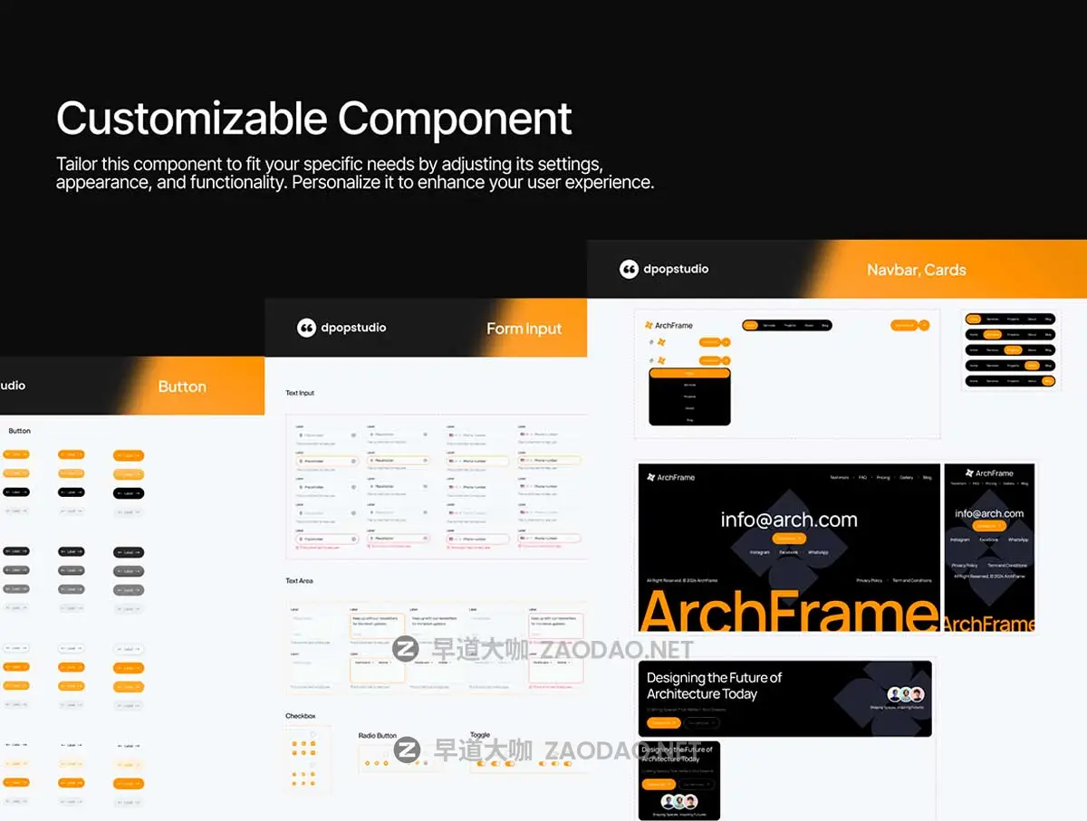 60+屏双配色响应式工程建筑设计公司作品集展示网站WEB UI界面设计Figma模板套件 ArchFrame – Architecture Website UI KIT插图3 60+屏双配色响应式工程建筑设计公司作品集展示网站WEB UI界面设计Figma模板套件 ArchFrame – Architecture Website UI KIT插图3