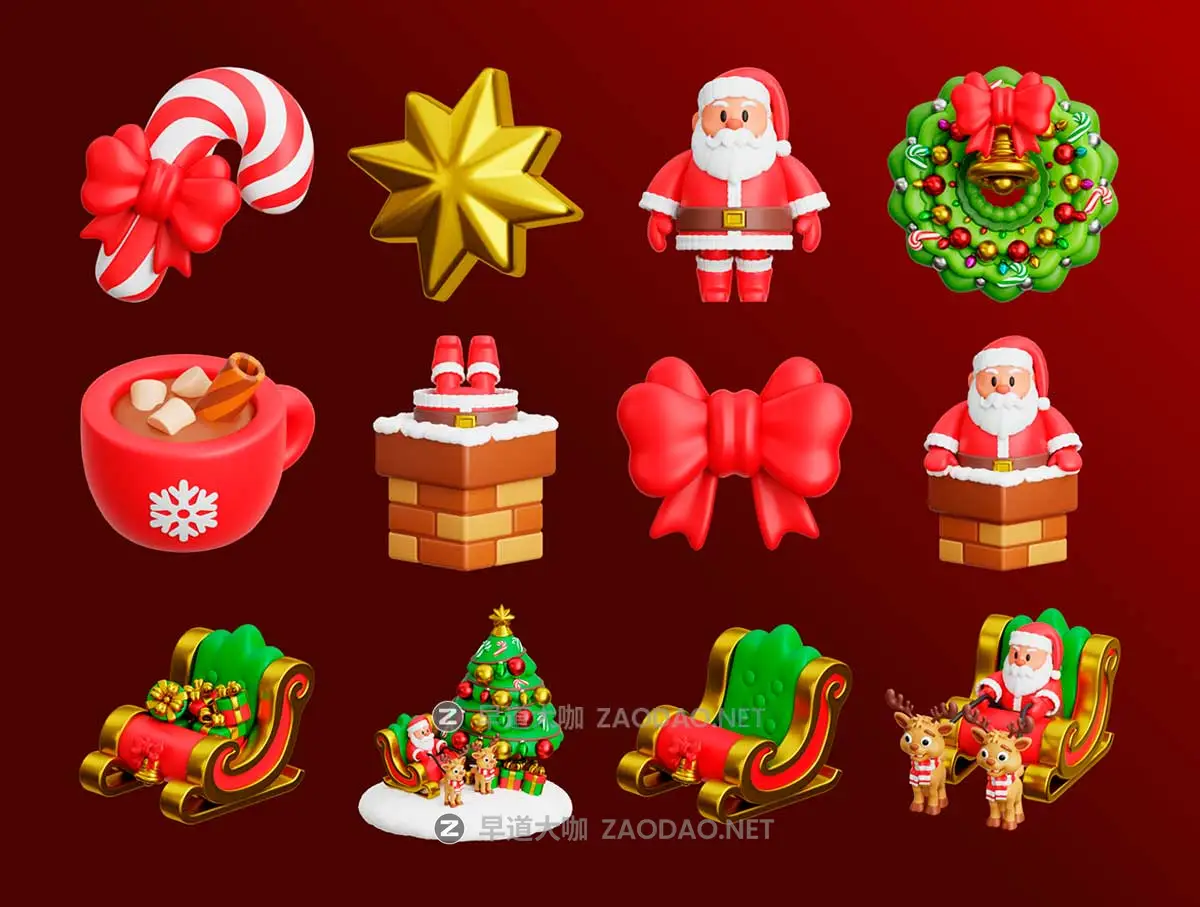 70款高级平安夜圣诞节节日庆祝装饰3D插图图标Icons设计Blender/PNG/OBJ格式素材 Happy Christmas Eve 3D Illustration Pack插图3 70款高级平安夜圣诞节节日庆祝装饰3D插图图标Icons设计Blender/PNG/OBJ格式素材 Happy Christmas Eve 3D Illustration Pack插图3