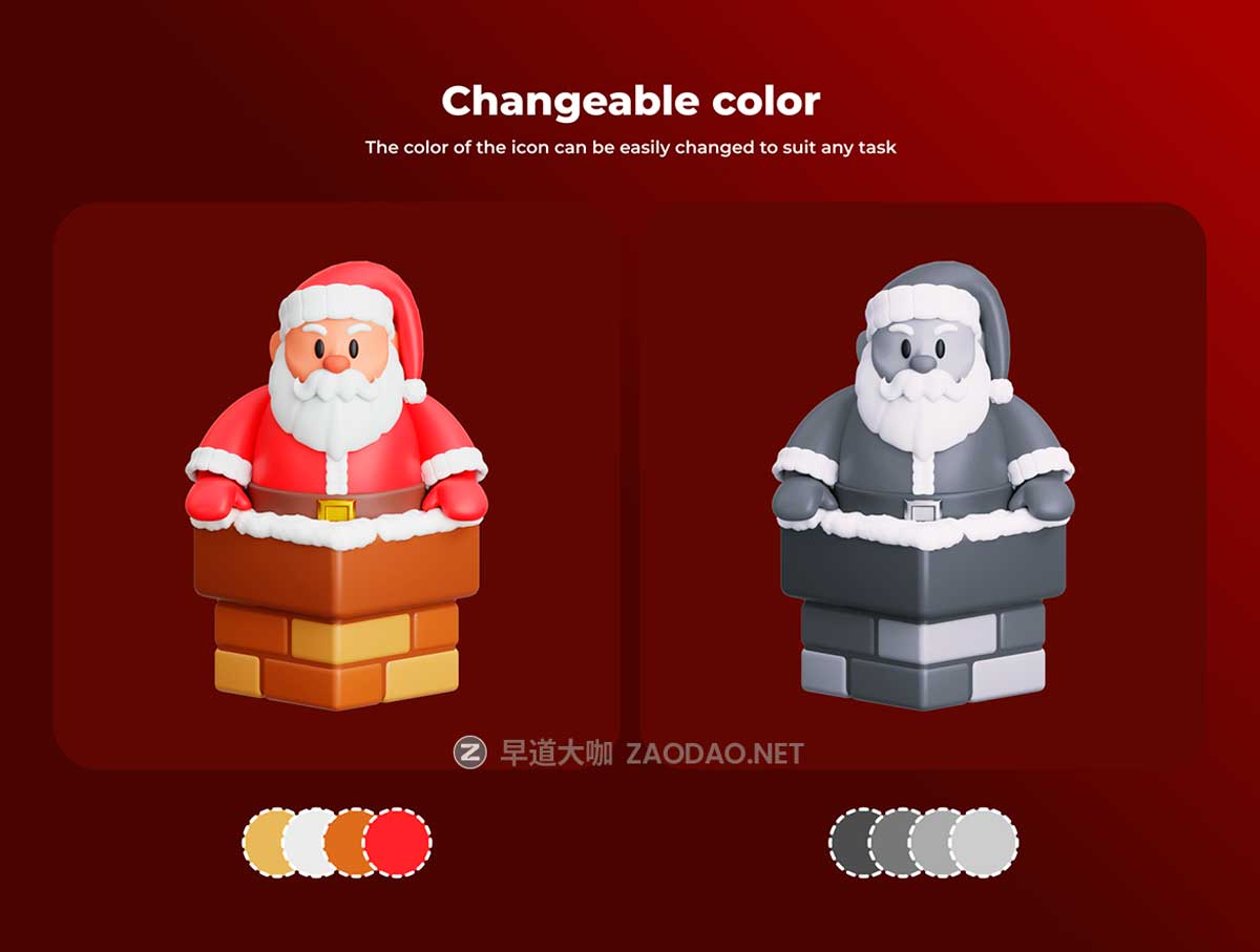 70款高级平安夜圣诞节节日庆祝装饰3D插图图标Icons设计Blender/PNG/OBJ格式素材 Happy Christmas Eve 3D Illustration Pack插图2