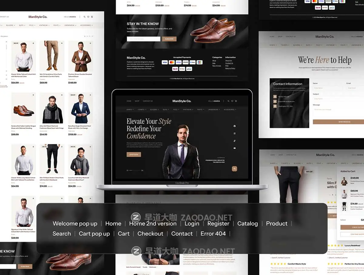 45屏高级响应式男士服装在线购买电子商城网站WEB UI界面设计Figma模板套件 Men’s Fashion Website UI Kit – Responsive E-Commerce Design插图1 45屏高级响应式男士服装在线购买电子商城网站WEB UI界面设计Figma模板套件 Men’s Fashion Website UI Kit – Responsive E-Commerce Design插图1